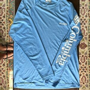 Unisex Columbia OmniShade PFG Long Sleeve sun shirt blue GUC